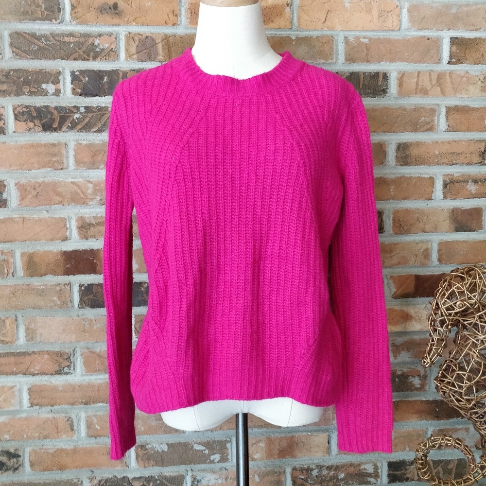 Forever 21 Bright Magenta Pink Thick Knit Sweater, S Small B4
